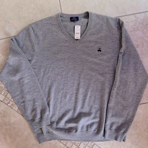 Brooks Brothers mens extra fine merino wool v-neck sweater new with tags XXL